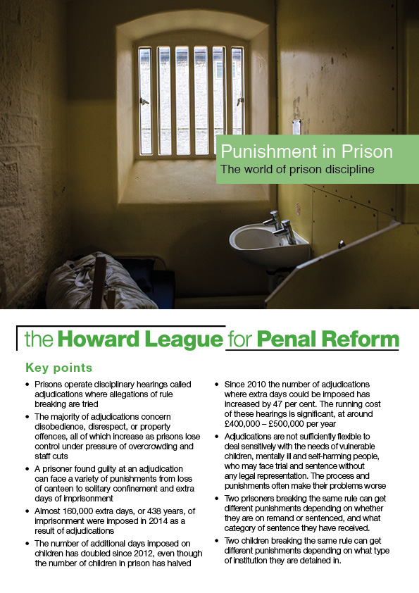 The Howard League Howard League Report Reveals Rising Levels Of Punishment In Prison
