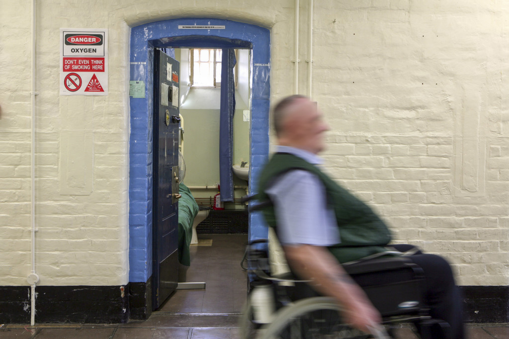 A prisoner in a wheelchair in Wandsworth prison