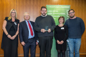 Lord Willy Bach and representatives of REMEDI: Restorative Services (photo by PrisonImage.org)