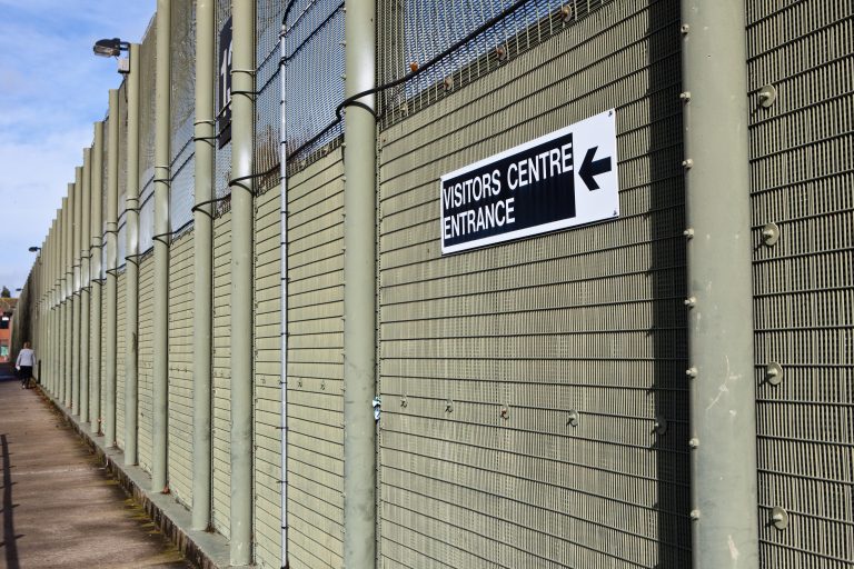 The external wall at Guys Marsh prison.
